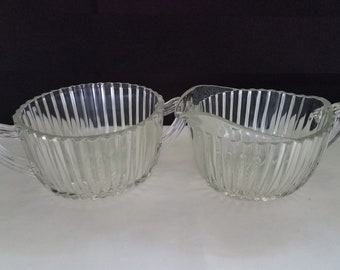 Queen Mary Cream and Sugar By Hocking Glass c. 1936