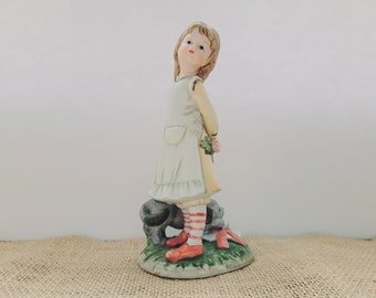 Lefton China Girl with Dog #2350