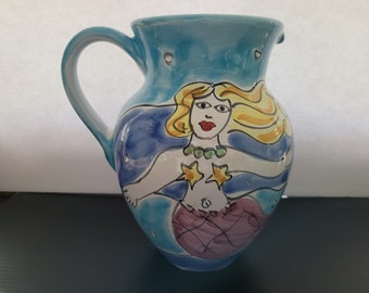 La Musa Italy Mermaid and Fish Pitcher