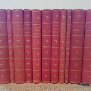 REDUCED Conrad F Meyer Set of 11 Books - Swiss Poet and Novelist - Dated in the 1890&#39;s