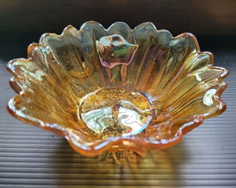 Indiana Glass "Sunflower" Carnival Glass Candy Dish