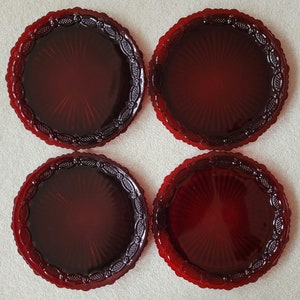 Avon Cape Cod Ruby Red Dinner Plates Two Available Two Sold image 1