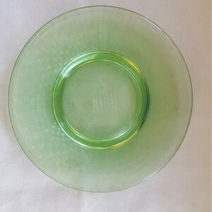 Two Windmill and Checkerboard Green Depression Glass by Hazel Atlas - Two 8" Salad Plates