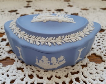 Wedgwood Blue Jasper Covered Trinket Box