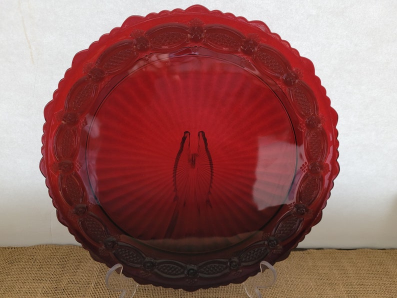 Avon Cape Cod Ruby Red Dinner Plates Two Available Two Sold image 3