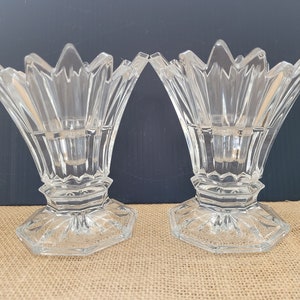 Crystal Candle Holders with Points - Pair