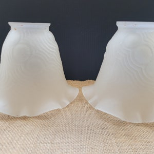 Two Frosted Replacement Lamp Shades - 5&quot; Tall
