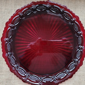 Avon Cape Cod Ruby Red Dinner Plates Two Available Two Sold image 2