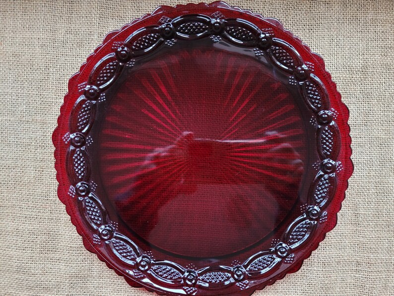 Avon Cape Cod Ruby Red Dinner Plates Two Available Two Sold image 2