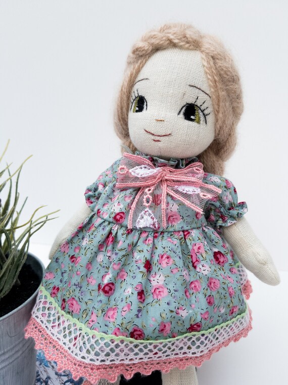 Handmade rug textile doll baby keepsake doll lavender doll Etsy