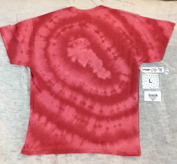 Large Red Heather T Shirt Discharged With Bleach Etsy