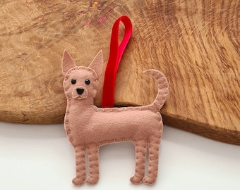 Custom Chihuahua decoration | Personalised felt dog ornament | Custom dog gift | Gift for dog owner/lover | Dog portrait | Chihuahua replica