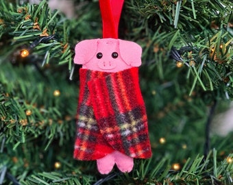 Pigs in Blankets Decorations | Felt Christmas Hanging Ornament | Novelty Pig in Blanket Christmas Tree Decoration | Cute Pig Gift |