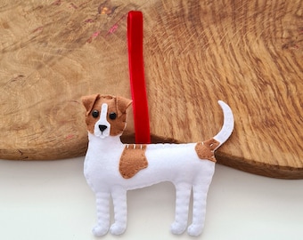 Custom Jack Russell Terrier decoration | Personalised felt dog ornament | Custom dog gift | Gift for dog owner/lover | Dog portrait |Replica