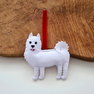 Custom Samoyed decoration | Personalised felt dog ornament | Custom gift for dog owner/lover | Dog portrait | Samoyed replica |