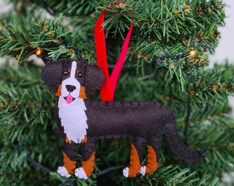 Custom Bernese Mountain Dog Christmas decoration | Personalised felt dog ornament | Dog gift | Gift for dog owner/lover | Dog portrait |