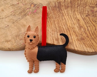 Custom Australian Terrier decoration | Personalised felt dog ornament | Custom gift for dog owner/lover | Dog portrait | Terrier replica |