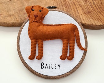 Custom Dogue de Bordeaux hoop decoration | Personalised felt dog ornament | Custom gift for dog owner/lover | Dog portrait | Dog replica  |