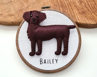 Custom Working Cocker Spaniel hoop decoration | Personalised felt dog ornament | Custom gift for dog owner/lover | Dog portrait | Replica |
