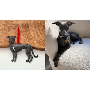 Custom Greyhound/Whippet/Italian Greyhound/Lurcher decoration | Personalised felt dog ornament | Custom gift for dog owner/lover | Replica