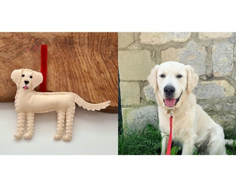 Custom Golden Retriever/Goldie decoration | Personalised felt dog ornament | Gift for dog owner/lover | Custom Dog portrait | Golden Replica