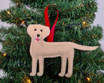 Custom Labrador Retriever Christmas decoration | Personalised felt dog ornament | Gift for dog owner/lover | Dog portrait | Christmas tree