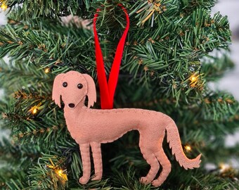 Custom Saluki Christmas decoration | Personalised felt dog ornament | Custom dog gift | Gift for dog owner/lover | Dog portrait | Replica |