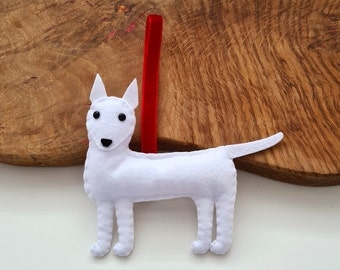 Custom Bull Terrier decoration | Personalised felt dog ornament | Custom gift for dog owner/lover | Dog portrait | Bull Terrier replica |