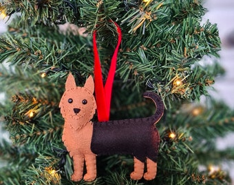 Custom Australian Terrier Christmas decoration | Personalised felt dog ornament | Gift for dog owner/lover | Pet portrait | Terrier replica