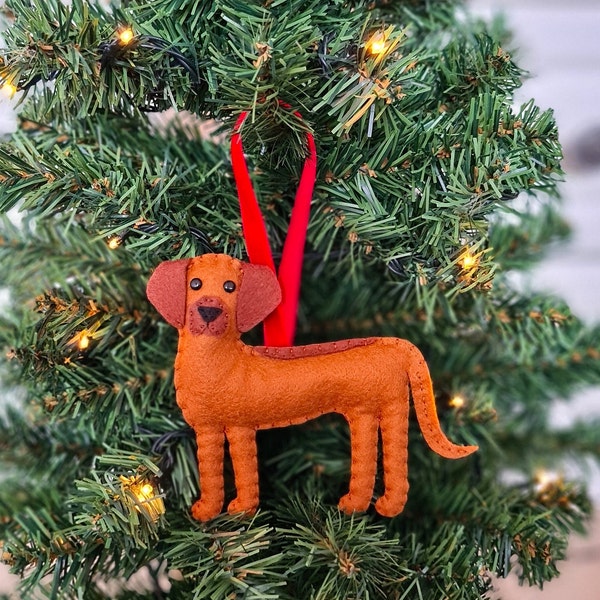 Custom Rhodesian Ridgeback Christmas decoration | Personalised felt dog ornament | Gift for dog owner/lover | Dog Portrait |