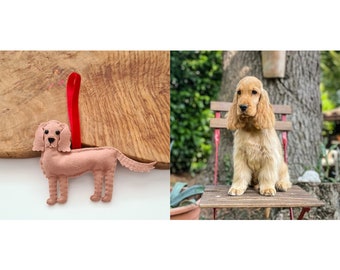 Custom Show Cocker Spaniel decoration | Personalised felt dog ornament | Custom gift for dog owner/lover | Dog portrait | Cocker replica |