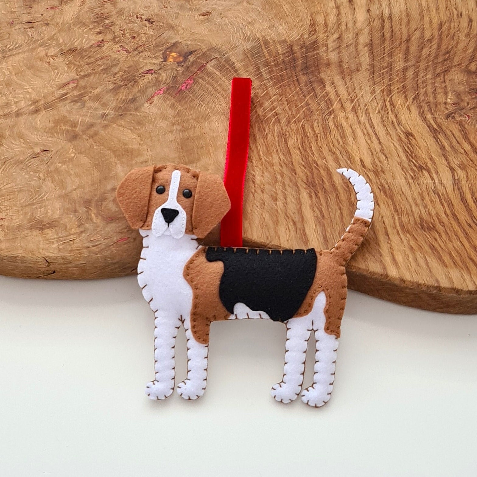 Custom Beagle Christmas Decoration | Personalised Felt Dog Ornament ...
