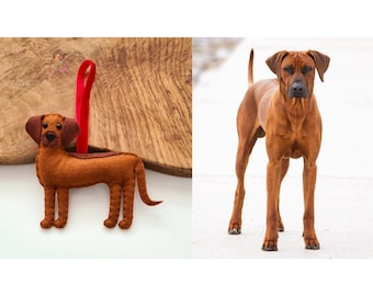 Custom Rhodesian Ridgeback decoration | Personalised felt dog ornament | Gift for dog owner/lover | Dog Portrait | Custom dog replica
