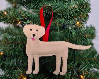 Custom Labrador Retriever Christmas decoration | Personalised felt dog ornament | Gift for dog owner/lover | Dog portrait | Christmas tree
