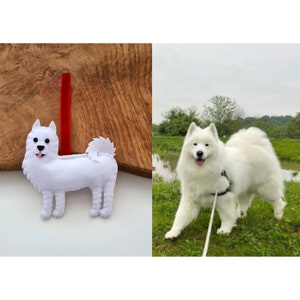 Custom Samoyed decoration | Personalised felt dog ornament | Custom gift for dog owner/lover | Dog portrait | Samoyed replica |