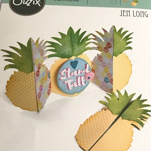 Sizzix Framelits Dies by Jen Long - Card Pineapple Fold-A-Long - Frames Dies/Shaker Cards