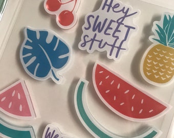 Craft Smart Stamps and Die Set - Summery - Pineapple/3 1/2''x3 1/2'' Clear Stamps / Coloring Stamps / Michaels Stamps