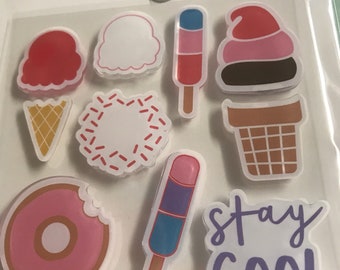 Craft Smart Stamps and Die Set - Ice Cream - 3 1/2''x3 1/2'' Clear Stamps / Coloring Stamps / Michaels Stamps
