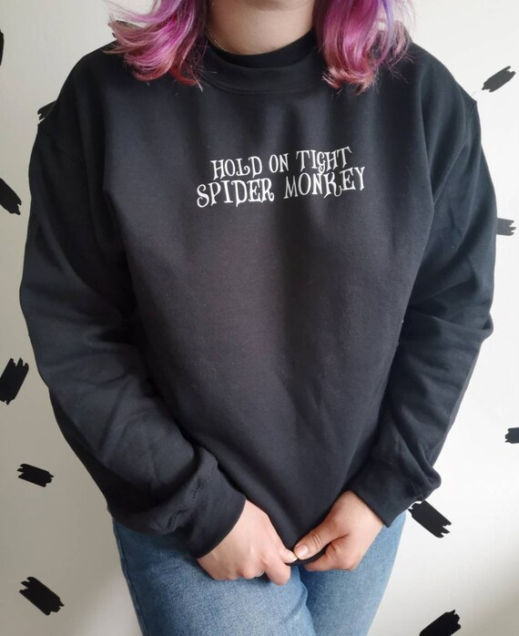 Twilight Saga Inspired New Moon Fan Jumper Spider Monkey Black Baggy Sweatshirt hold on Tight Spider Monkey Etsy UK