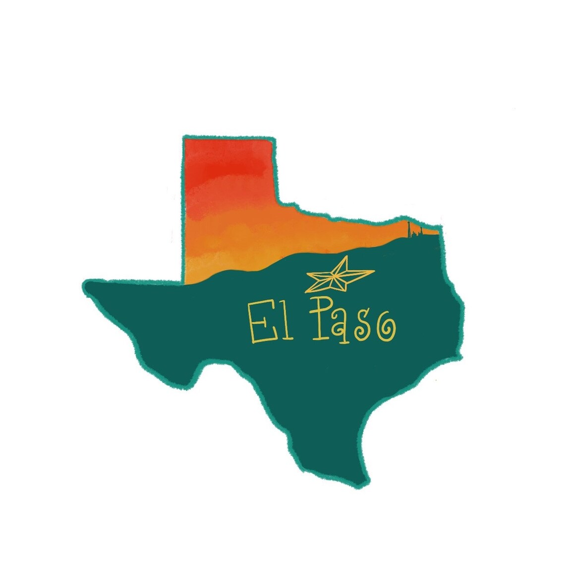 El Paso Texas Stickers Etsy