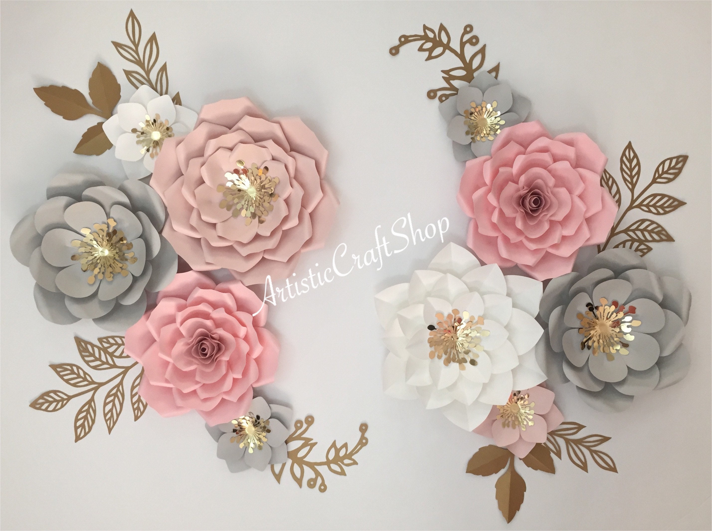 Set of 10 paper flowers, nursery flowers decor, nursery flower set, n…