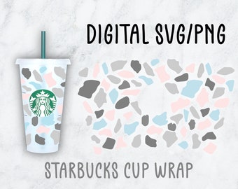 Terrazzo Starbucks Reusable Cold Cup SVG, PNG - Digital Download