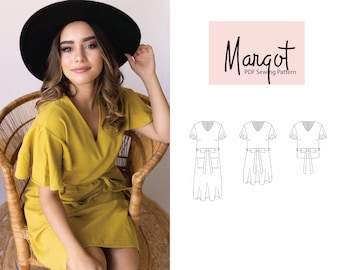 Margot Dress/Top Sewing Pattern PDF | Beginner Easy Sewing Pattern | Flattering & Comfortable