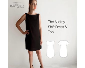 Naaipatroon Audrey Shiftjurk & Top PDF | Boothals, geen sluitingen Geschikt voor beginners | Linnen Katoen | Direct downloaden | Maten XXS-XXL