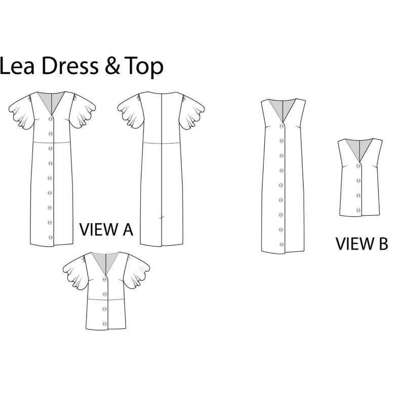 Lea Dress & Top PDF Sewing Pattern - Etsy