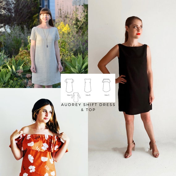 Audrey Shift Dress & Top PDF Sewing Pattern | Etsy