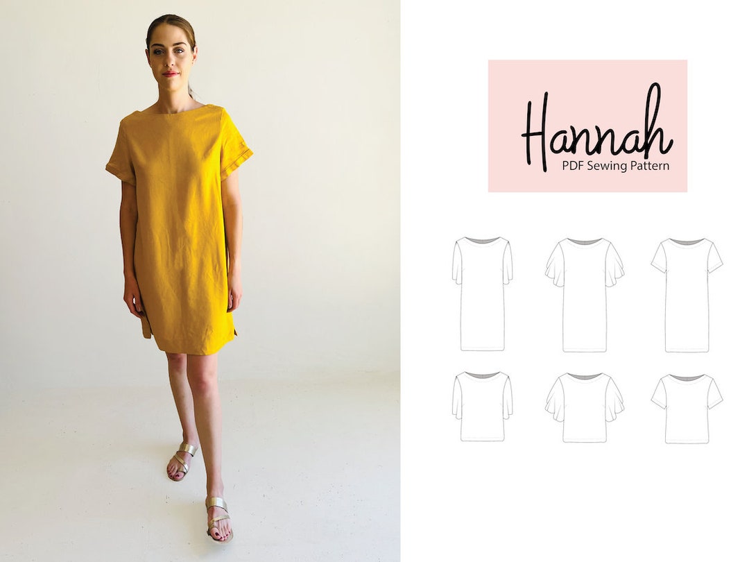 Hannah Shift Dress & Boxy Top Pattern - Simple, Easy, Beginner Sewing ...