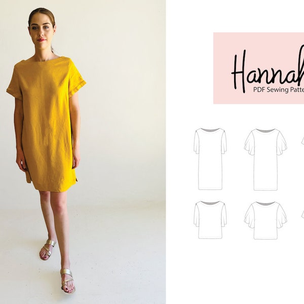 Hannah Shift Dress & Boxy Top PDF Sewing Pattern