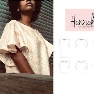Hannah Shift Dress & Boxy Top Pattern - Simple, Easy, Beginner Sewing Pattern with Flared, Circle, or Short Sleeves
