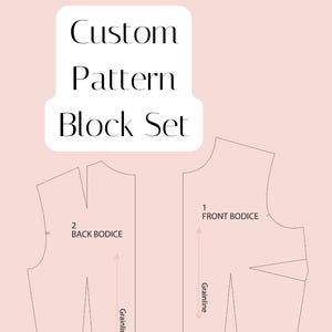 Custom Pattern Block Set – Bodice, Skirt & Sleeve | Made to Measure PDF Blocks for Woven Garments | Pattern Sloper Set